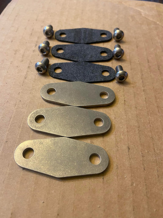 aluminum fuel pump block off plate with gasket